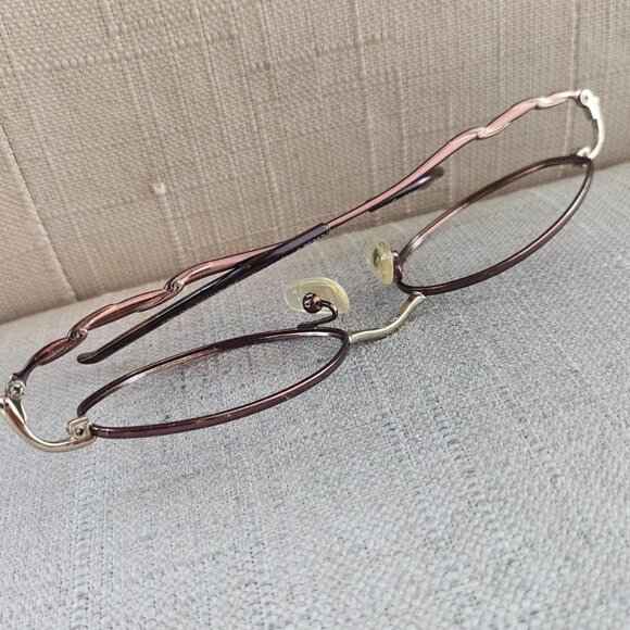 Vintage Kirkland Signature Eyeglasses Frame Brown/Gold Tone Glasses Made Italy - Picture 6 of 13